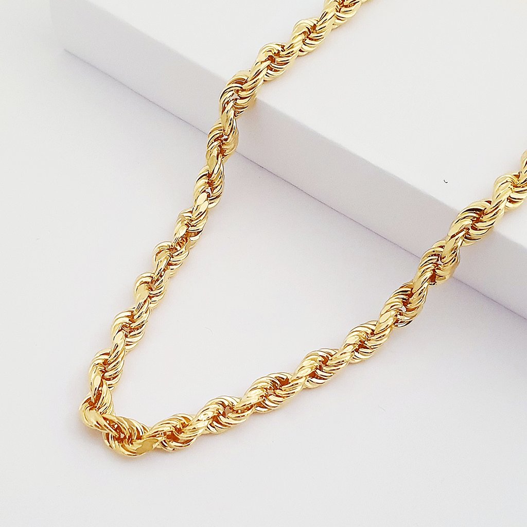 14 Ayar Altın KALIN Burma Halat Zincir Kolye 55cm 884800