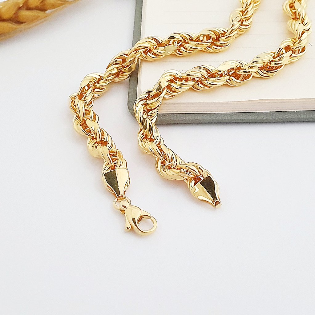 14 Ayar Altın KALIN Burma Halat Zincir Kolye 55cm 884800