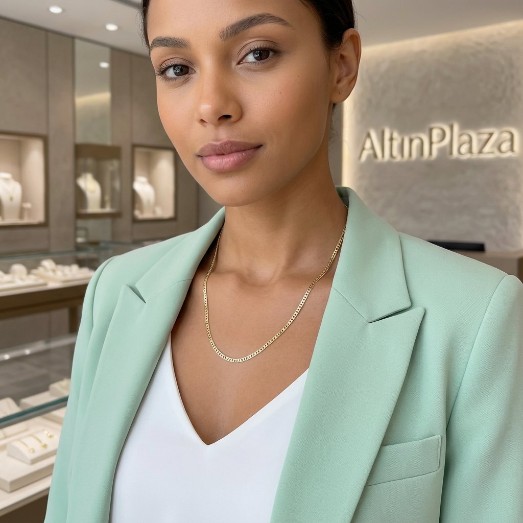 14 Ayar Altın İnce Barlı Zincir Kolye 50cm 840107