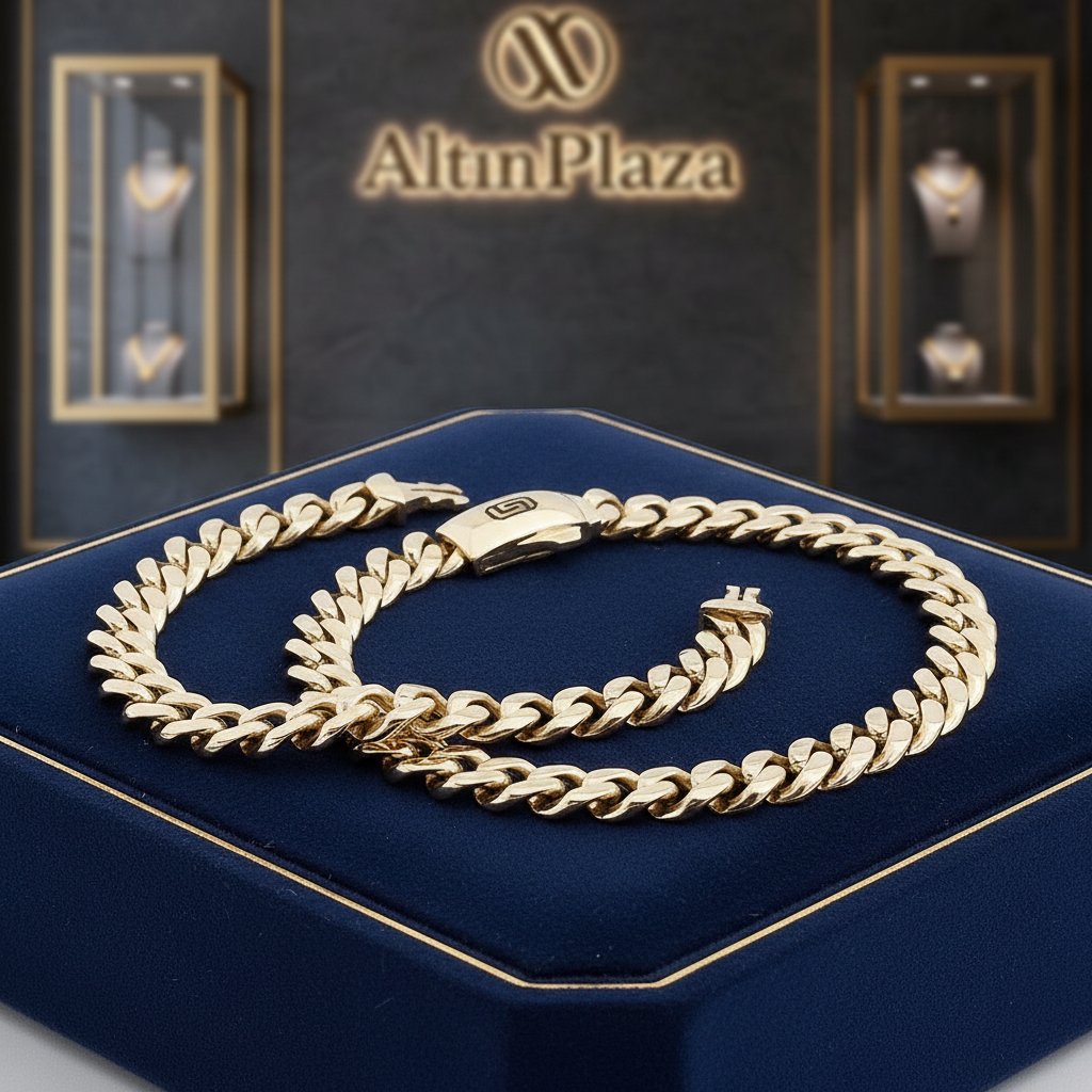 14 Ayar Altın Klasik Gurmet Zincir Bileklik 863988