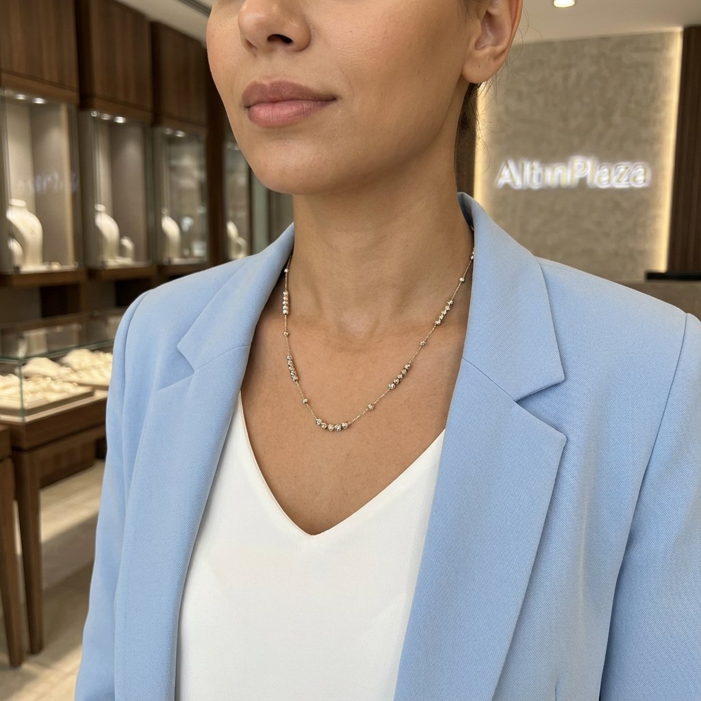 5 1 Dorika Toplu Altın Kolye KL04856