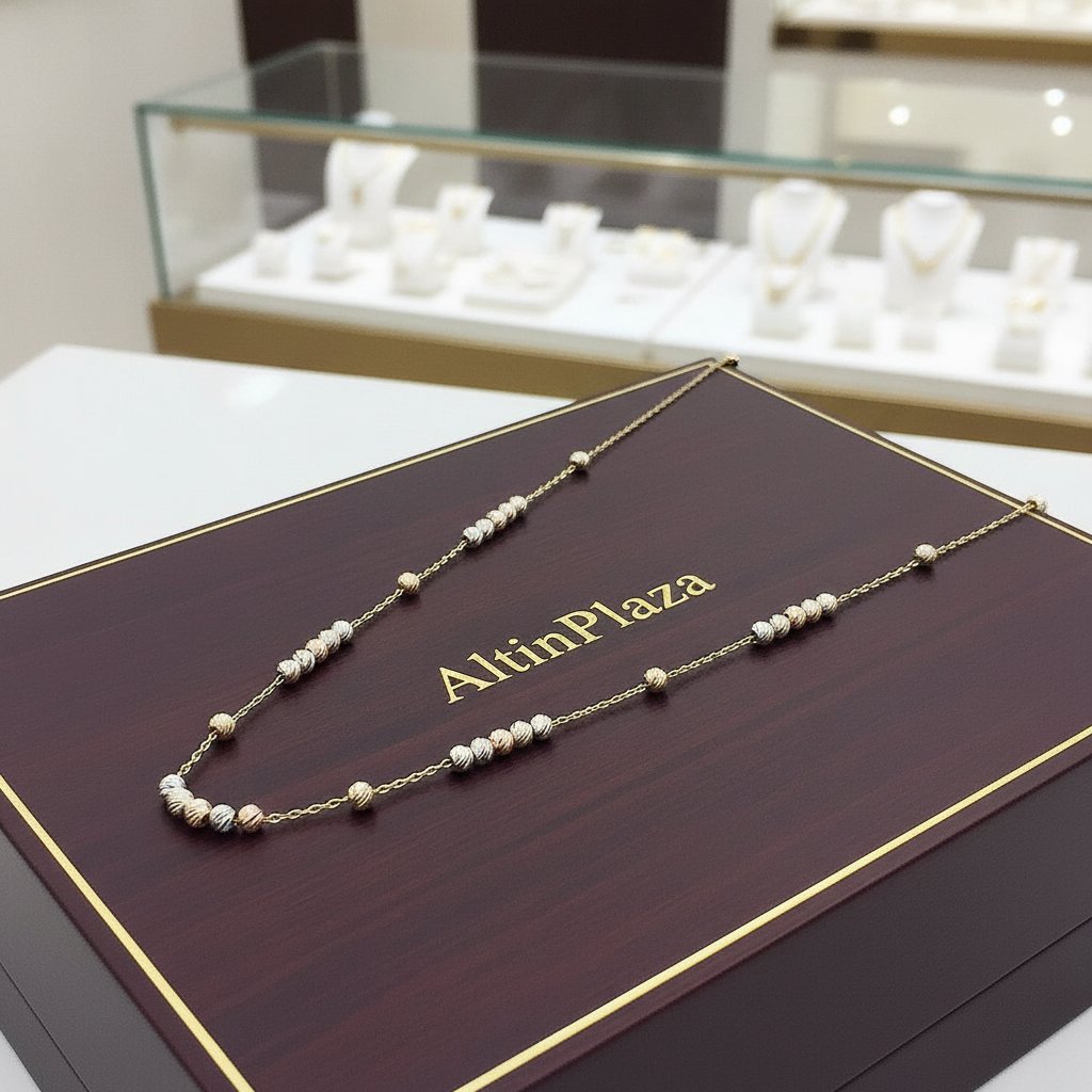 5 1 Dorika Toplu Altın Kolye KL04856