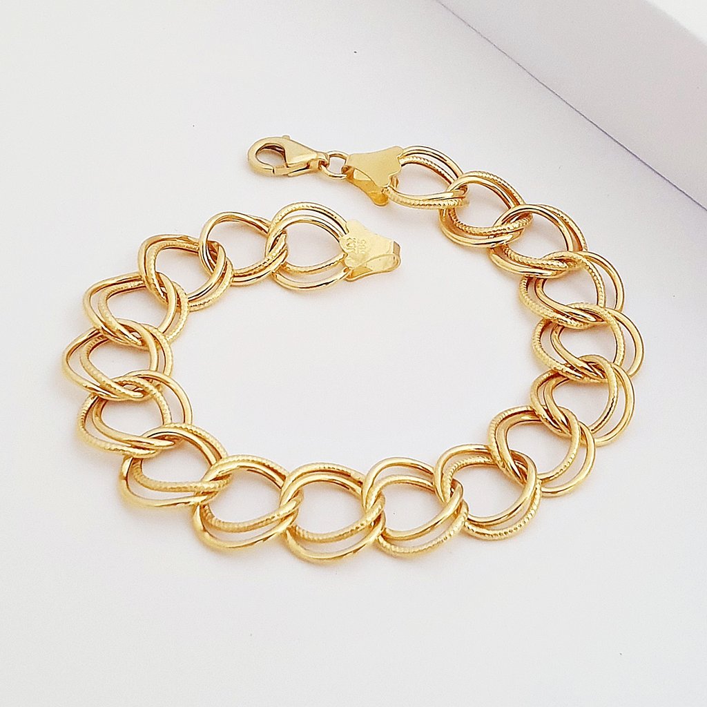 Çift Halkalı Uzay Yolu 14 Ayar Altın Bileklik KN09490