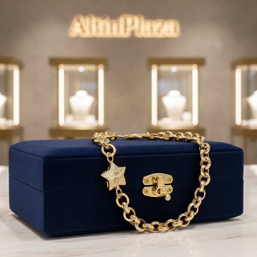 Yıldızlı Tiffany 14 Ayar Altın Bileklik KN05307